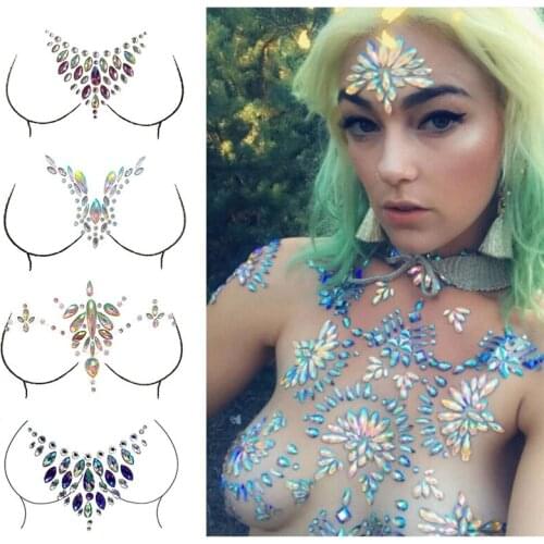 Party Shiny Face Decoration 3D Crystal Sticker Music Festival Trendy Shiny Acrylic Drill Sticker Temporary Tattoo Sticker