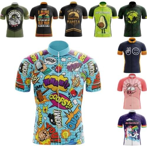Cartoons cycling clothes 2021 summer men funny bicycle shirt cycle short sleeve mtb jersey road bike clothing maillot velo homme