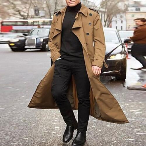 YOUYEDIAN Men's Long Trench Coats