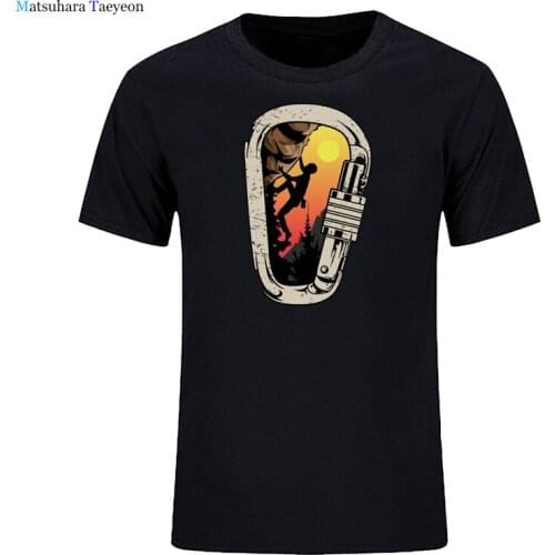 Plus Size Summer Tops T Shirt Men climbing bouldering climbing carabiner Comic Inscriptions Cotton Male Tshirt