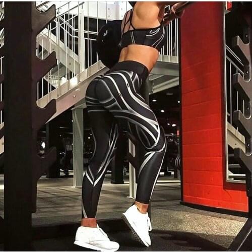 Women New Leggings Streamer Printing High Waist Pants Tight-Fitting Sports Yoga Legging Energy Seamless Gym Leggings Women 2020