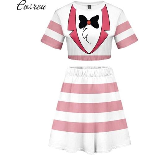Cosrea Anime Alastor Costume Hazbin Cosplay Hotel Shirt Skirt Sport Suit Dress Charlie Tees Sexy Tops T Shirt Disfraz Women Girl