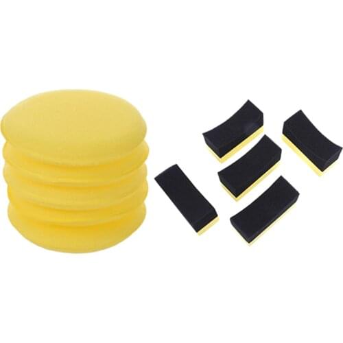 10 Pcs Car Wax Polish Applicator Pad Soft Foam Sponge Pads, 5 Pcs A & 5 Pcs B
