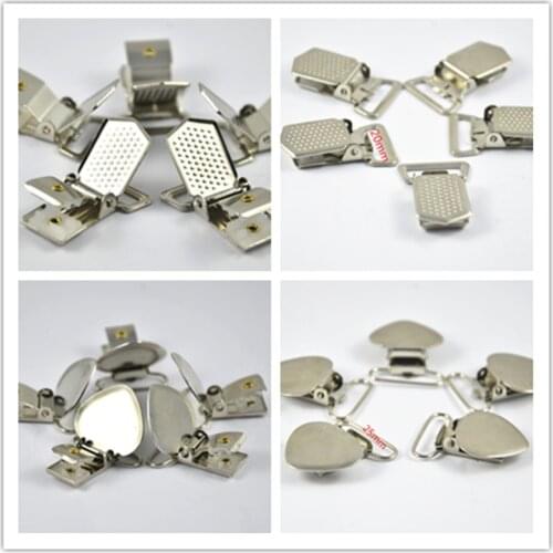 20pcs/lot Peach heart design clips 25mm Suspenders clips with plastic inside 20mm dot face Metal Pica Pacifier Clips