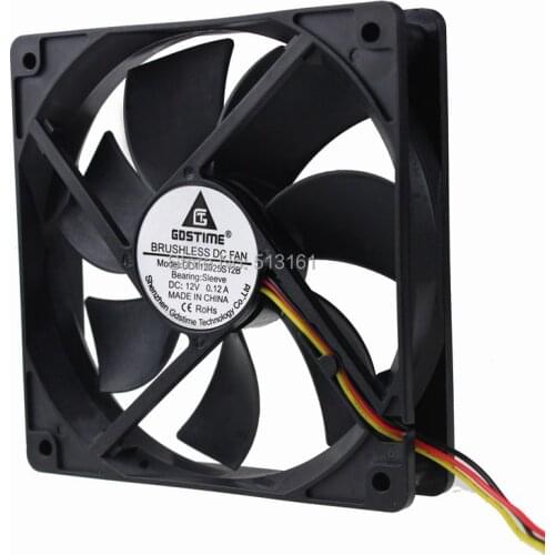 20pcs/lot Gdstime Computer 120mm High Air Flow DC 12V 3Pin Cooling Fan 120 x 120 x 25mm for PC
