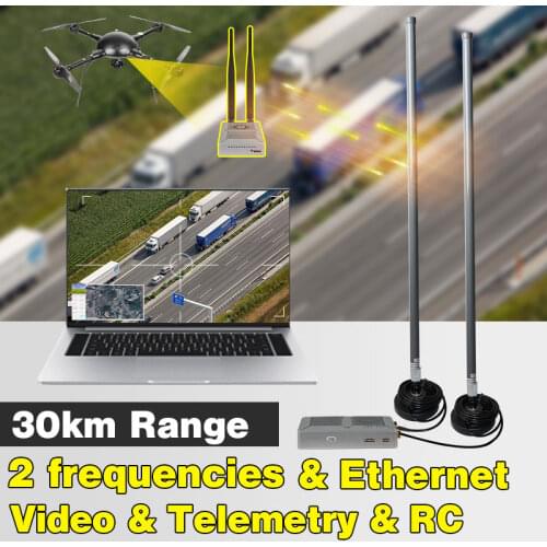30km Video transmitter data link for uav multirotor VTOL fixed wing cover range dual streaming 800m 1.4Ghz 2.4ghz