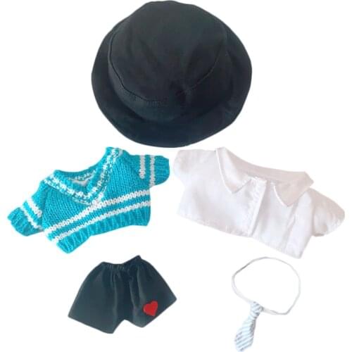 5 pcs 1 set Lovely 20cm EXO Doll clothes Outfit Plush our generation cool stuff Korea Kpop EXO idol Doll accessories