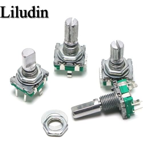 5PCS 20 Position 360 Degree Rotary Encoder EC11 w Push Button 5Pin Handle Long 15/20MM With A Built In Push Button Switch