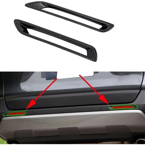 Cabon Fiber Accessories Rear Tail Fog Light Lamp Cover Trim Fit For Toyota RAV4 2019 2020 Exterior Moulding Parts