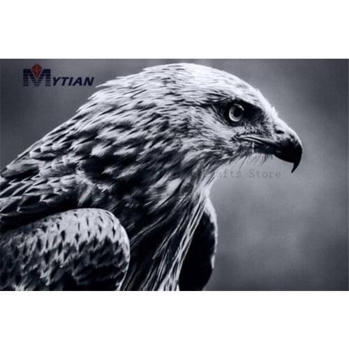 5d Diamond Embroidery Bird DIY Diamond Painting Black & White Eagle Full Square Round Diamond Mosaic Home Decor Art Wall Sticker