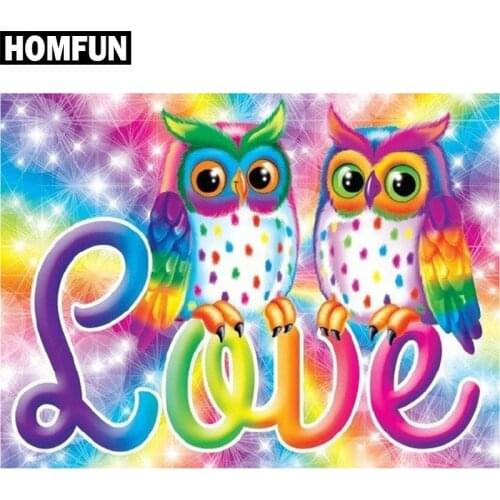 HOMFUN Full Square/Round Drill 5D DIY Diamond Painting "Cartoon owl" Embroidery Cross Stitch 5D Home Decor Gift A06139