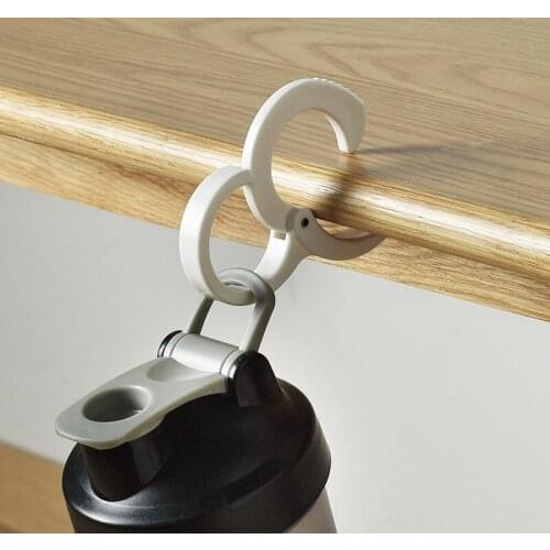 White Multi-purpose Hanger Belt Bag Storage Shelf Creative S-type Plastic Buckle Horizontal Pole Clothes Drying Hook 2PCS