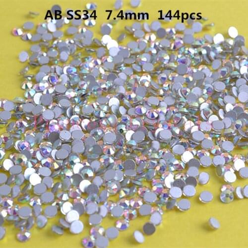 Free Shipping High Quality for-S warovski Crystal ab ss30(288pcs/bag) ss34(144pcs/bag) Nail Art Rhinestones Decorations