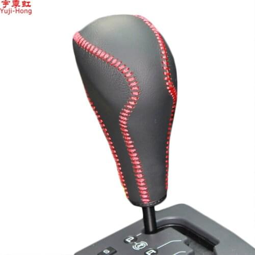 Yuji-Hong Car Gear Covers Case for Peugeot 308 301 307 2012 Automatic Shift Collars Genuine Leather Cover Hand-stitched