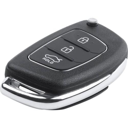 Flip Key Shell fit for ix45 Santa Fe Remote Key Case Fob 3-Button Black