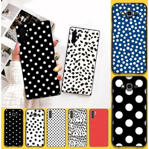 YJZFDYRM Black And White Polka Dot Coque Shell Phone Case For Samsung Note 7 8 9 10 Lite Plus Galaxy J7 J8 J6 Plus 2018 Prime