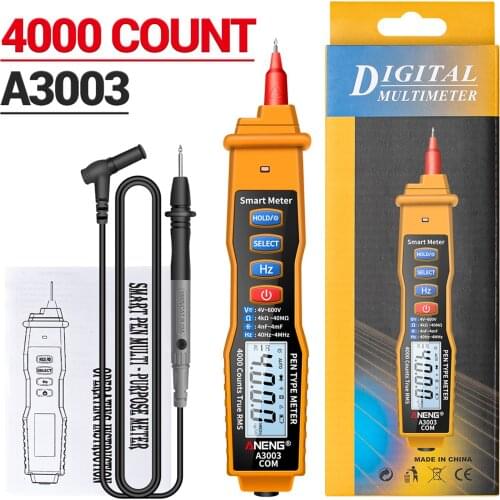 ANENG Digital Pen Multimeter NCV AC/DC Voltmeter Ohmmeter Resistance Capacitance Frequanecy Live Line Test Handheld 4000 Counts