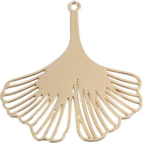 DoreenBeads Fashion Plant Series Pendant Zinc Based Alloy Pendants Leaf Gold Silver Color Jewelry DIY Findings 3.2 x 3cm, 2 PCs