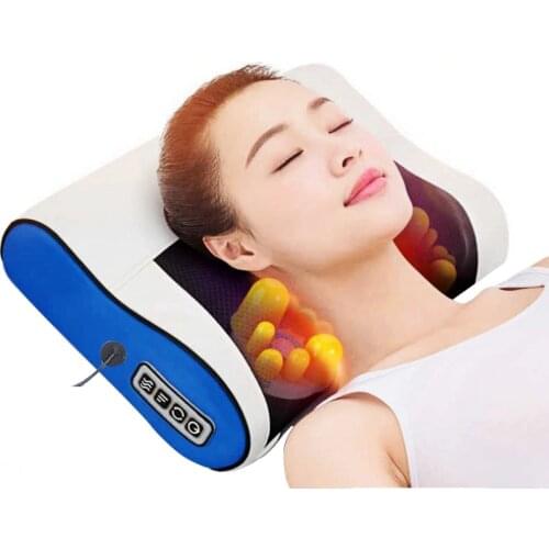 Infrared Heating Neck Shoulder Back Body Electric Massage Pillow Shiatsu Device Cervical Health Massageador Relaxation