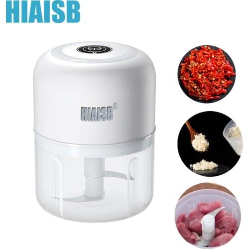 250ml Electric Food Crusher Garlic Press Kitchen Accessory Meat Grinder Spice Mini Processor 1200mAh Rechargeable Battery