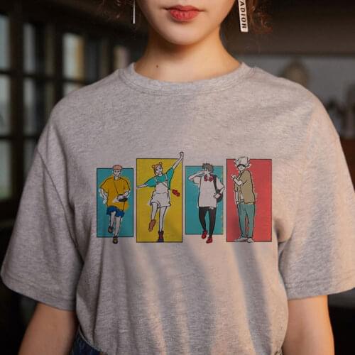 Japanese Anime Jujutsu Kaisen T Shirt Ulzzang Fun Cartoon Gojo Satoru&Yuji Itadori Print Loose Chic Harajuku Punk Women T-shirt