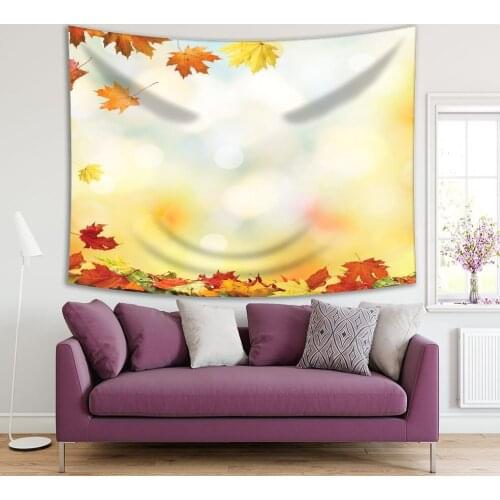 Tapestry Falling Autumn Maple Leaves Natural Background Colorful Foliage in Parking Seasonal Scenery Yellow Red Orange