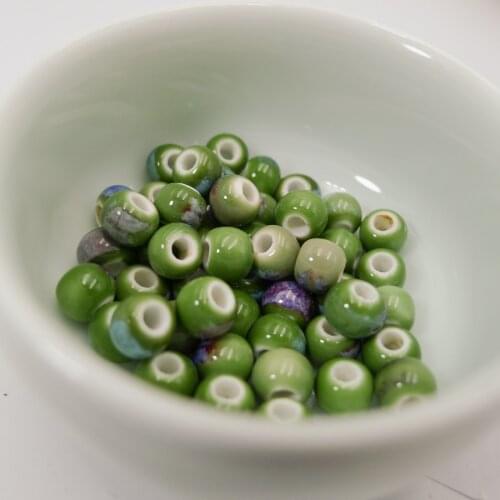 6# 100pcs Jingdezhen Ceramic Beads Wholesale Oblate Procelain Bead For Jewelry Making 6mm Beads #A504A