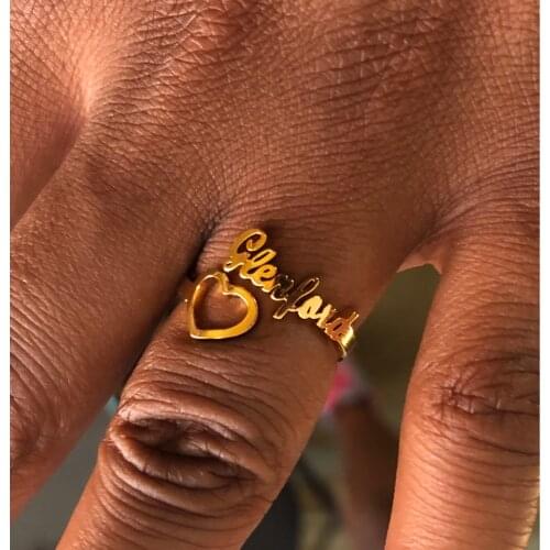 Personalized Name Rings Adjustable Date Numbers Heart Sprial Ring For Women High Quality Stainless Steel Men Jewelry Not Fade