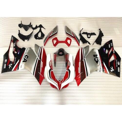 For Ducati ABS Plastic Injection Fairing Kit for 899 2015 Motorcycle Bodywork Cowling Red & White