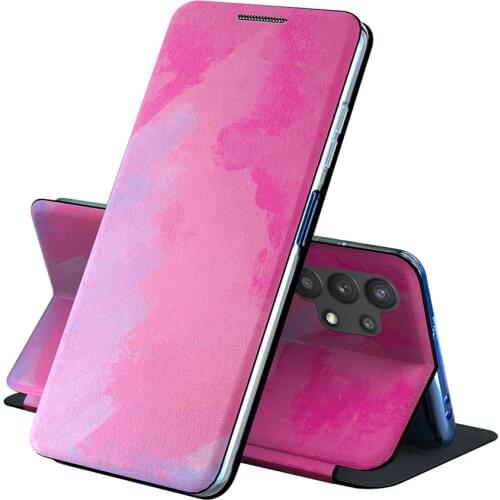Colorful Sky Ink Color Leather Phone Case for Samsung Galaxy A72 A52 A32 A42 A51 A71 Magnetic Gradient Stand Holder Flip Cover