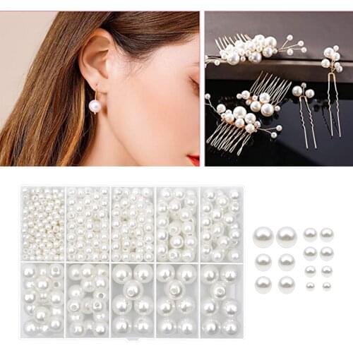 470 Pieces Round Pearl Beads for Crafts! Craft 4mm 6mm 8mm 10mm 12mm DIY Bracelet Necklaces Jewelry