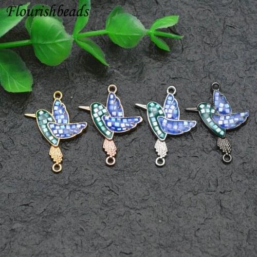 Various Bird Shape Necklace Pendant Metal Connectors Bracelet Charms Natural Abalone Shell DIY Jewelry Findings Components