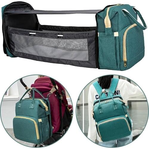 Multifunctional portable foldable diaper bag mother travel big backpack crib diaper changing table mat for mother outdoor use