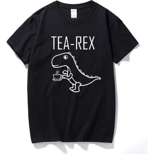 Tea rex mens t shirt funny joke pun jurassic dinosaur drink coffee novelty gift Cotton short sleeve t-shirt summer top camisetas