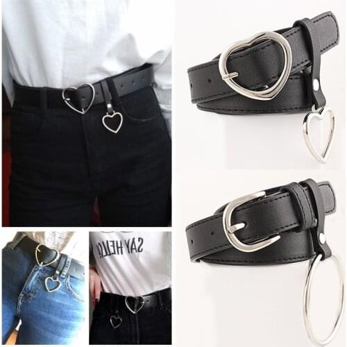 MYMC Fashion Women PU Leather Belt Heart Female Cute Black Harajuku Belt Ladies Pants Party Dress Heart Belts For Jeans