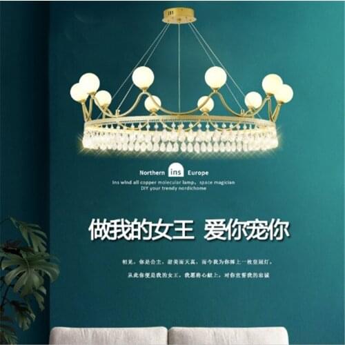 2020 New Nordic Postmodern Atmosphere Light Luxury Simple Living Room Dining Bedroom Round Ring Creative Chandelier