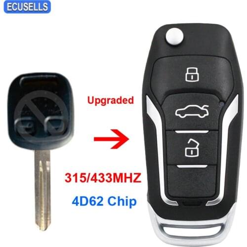 Upgraded Flip Remote Car Key Fob 315MHz or 433MHZ 4D62 Chip for Subaru Impreza Forester Outback Liberty NSN14 Uncut Blade