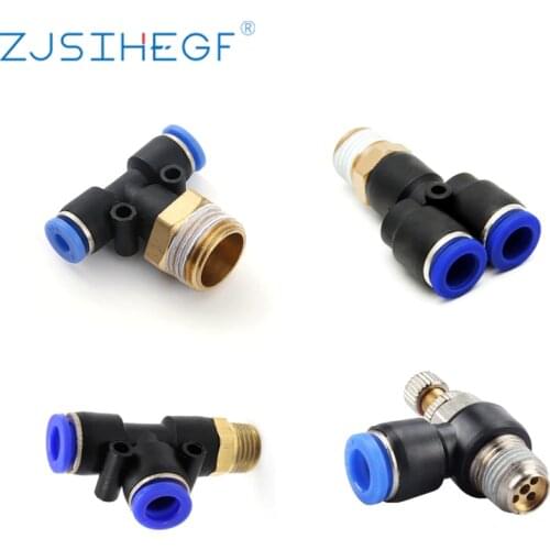 1 PCS Pneumatic Connector for air hose PB/PD/PX/SL 4-12mm Hose Tube Air Fitting 1/4" 1/8" 3/8" 1/2"BSPT Male Thread Pipe Couple