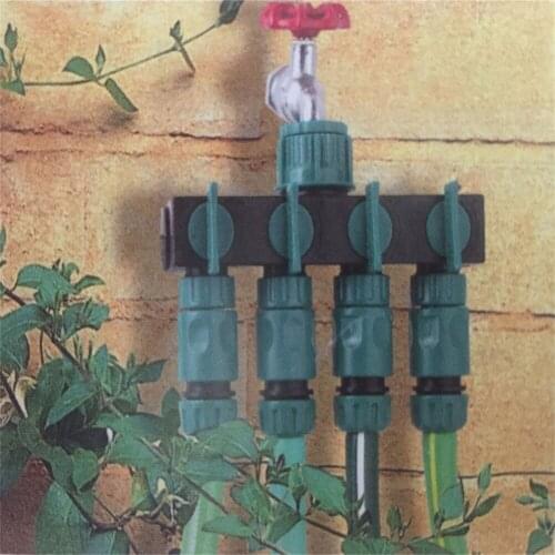 Garden Irrigation Adapter 4-way Tap Hose Splitter Watering Connector Distributor Fittings Pipe Connector Irrigation Set Garden