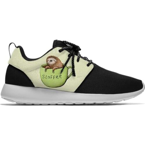 Sloffee Sloth Coffee Cartoon Cute Kids Sport Running Shoes Casual Breathable Lightweight 3D Print Sneakers Boys Children Girl
