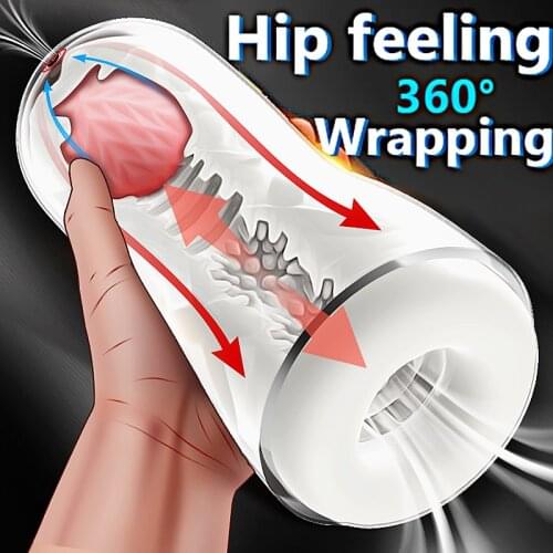 Spiral Pussy Transparent Male Masturbators Sucking Cup 3D Vagina Sex Toys for Men Training Masturbation Cup Sex Machine Sex Shop