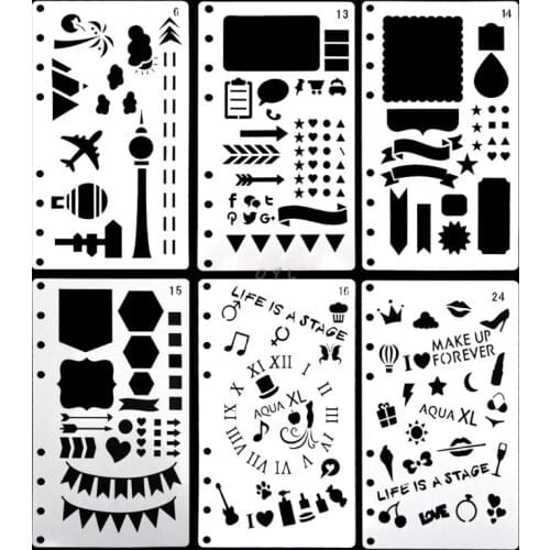 Bullet Journal Stencil Plastic Planner DIY Craft Drawing Template Diary Decor A6