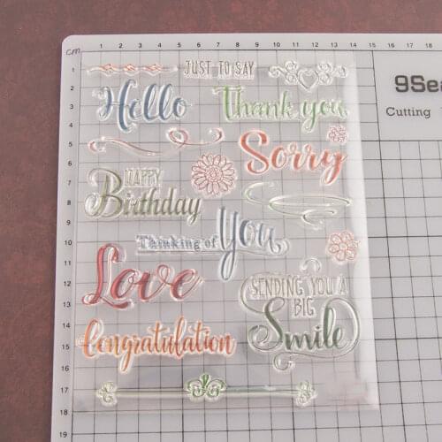 Reunion Hello Thank You Scrapbooking Card Album Paper Craft Rubber Roller Transparent Silicon Clear Stamp