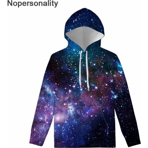 Nopersonality Hoodies Women Korean Style Galaxy Star Print Harajuku Loose O-Neck Womens Pullover Soft Slim Student Sweatshirt