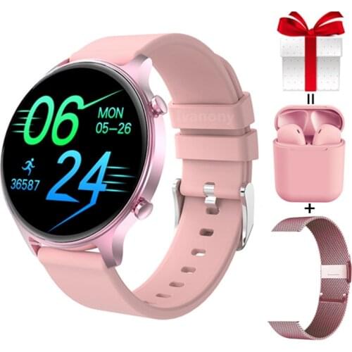 Women Smart Watches With Blood Pressure Heart Rate Monitor DIY Watchface Call Whatsapp Notification Waterproof IP68 Smartwatch