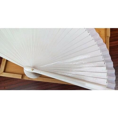 100pcs Spanish White Wood Folding Hand Fan Party Favor Gift Wedding Prom Dance Fan