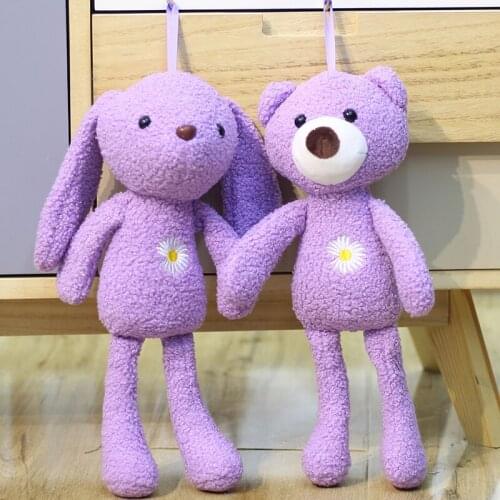 30cm Purple Rabbit Plush Doll Long Ears Animal Stuffed Plush Bear Toy Soft Sleeping Mate Plush Toys Daisy Stuffed Plush Doll