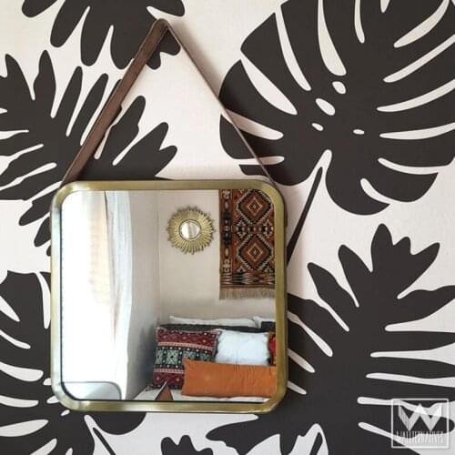 4Pcs Large Monstera Leaves Tree Leaf Wall Sticker Bedroom Living Room Palm Leaf Monstera Nature Wall Decal Kids room Vinyl m346