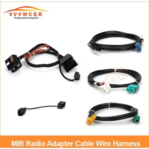MIB STD2 ZR NAV Discover Pro Radio Adapter Cable Wire Harness with 2 to 2 cable For VW Golf 7 MK7 Passat B8 Tiguan MQB CAR
