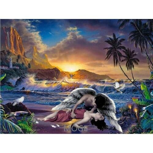 Beach Wave Prince Cinderella 5D DIY diamond painting Kit full dimaond embroidery Rhinestone cross stitch Mosaic decoration